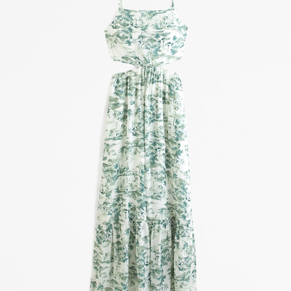 Abercrombie Crinkle Textured Cutout Maxi Dress